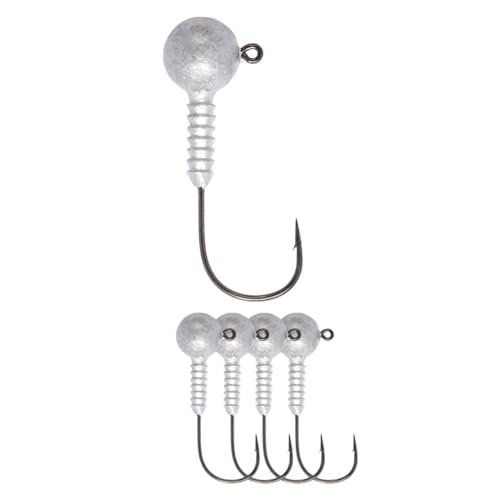 Lunker City Fishing Pro Lite Jig Heads 1/16oz 1/8oz 1/4oz 3/8oz 1/2oz Round Ball Light Tackle Lead Jigs Black Nickel UltraPoint 3/0 Hook LunkerGrip for Soft Plastic Bass Lures, Made in The USA - size: 3/8oz