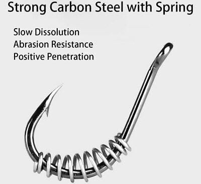 KTGCOZS Pack of 30 Fishing Hooks Baiting Dough Stainless Barded Fish Spring Tackle 6-14 Size - size: 6# 30pcs