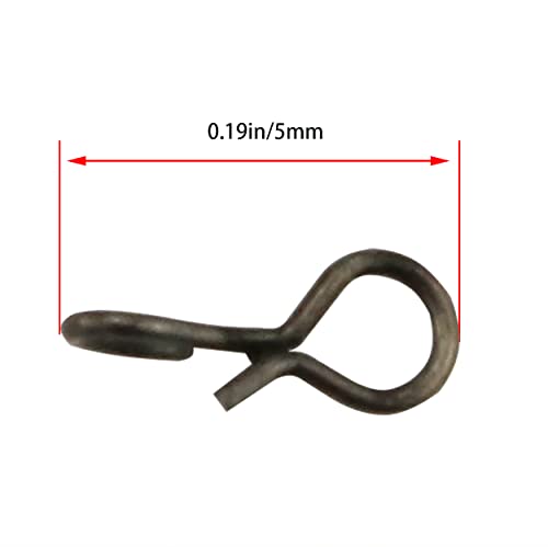 100PCS Quick Fly Fishing Snaps Stainless Steel No Knot Fast Snaps Quick Lure Change Clips Fast Snaps Fly Fishing Snap No Knot Snaps Quick Change Connect Snap, Silver