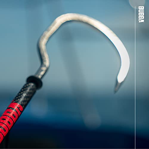 BUBBA 5 Foot Gaff with 3 Inch Stainless Steel Offset Hook, Non-Slip Grip Handles and Carbon Fiber Shaft for Fishing, Boating and Outdoors - size: 5 Foot 3 Inch