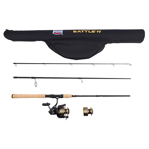 Penn Battle IV Spinning Reel and Fishing Rod Combo - size: 4000 Size Reel - 7' - Medium - 3pc, style: Battle IV