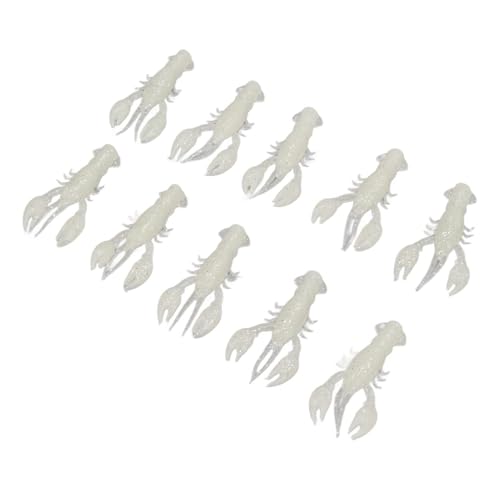 HERCHR Soft Fishing Lure Crawfish Bait Shrimp Lobster Claw Artificial Lure 10pcs Soft Lure Baits - color: LUMINOUS