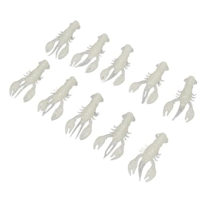HERCHR Soft Fishing Lure Crawfish Bait Shrimp Lobster Claw Artificial Lure 10pcs Soft Lure Baits - color: LUMINOUS