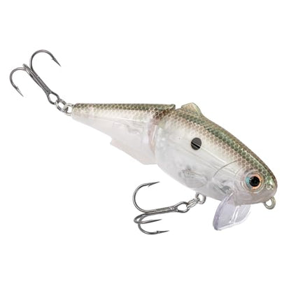 Strike King (HCWS2-568) Wake Shad Fishing Lure, Single Jointed Swimming Topwater Wakebait, 1-Ounce, Size 2 Treble Hooks, Green Gizzard Shad