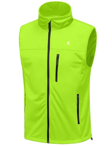Little Donkey Andy Men's Lightweight Softshell Vest, Windproof Sleeveless Jacket for Running, Hiking, Cycling, Golf - color: Green, size: XX-Large