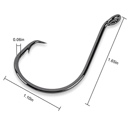 UCEC Circle Hooks Fishing Hooks 2X Strong Offset Circle Hooks Saltwater Black High Carbon Steel Octopus Catfish Hooks Fishing Gear Tackle 150pcs/ 240pcs - Size:#1 1/0 2/0 3/0 4/0 5/0 6/0 8/0 - color: Silver One Size, size: 40pcs, 6/0