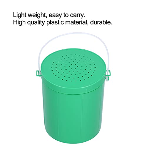 Keenso Fishing Bucket, Plastic Live Bait Container with Secure Locking Lid, Portable Storage for Earthworms and Tackle Gear