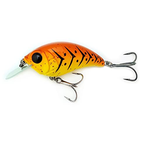 Bill Lewis Lifelike SB-57 3/8 OZ. MDJ Series Squarebill Crankbait Fishing Lure with Mustad Triple Grip Hooks - color: Mustard Craw
