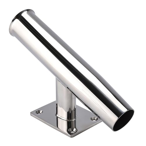 YaeMarine 2/4Pcs Tournament Style Stainless Steel Wall /Transom Mount Rod Holders for Marine Boat - style: 20 Degree-4pcs