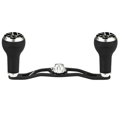Non-Slip Power Handle 3.94'' (100 mm) Compatible for Shimano SLX Tranx, Daiwa Tatula Zillion, Abu Garcia Revo, 13 Fishing Baitcasting Reels - color: Black Silver TPE, size: 8x5 mm