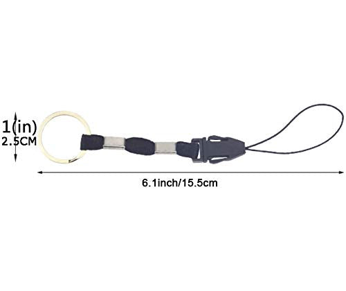 YOUOWO 10Pcs Nylon Finger Short Lanyards With Circular Ring Detachable | Lightweight,Quick Release,for Keys,Phone etc - color: 10 Pack-black