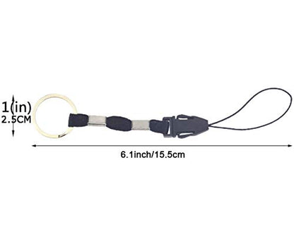 YOUOWO 10Pcs Nylon Finger Short Lanyards With Circular Ring Detachable | Lightweight,Quick Release,for Keys,Phone etc - color: 10 Pack-black