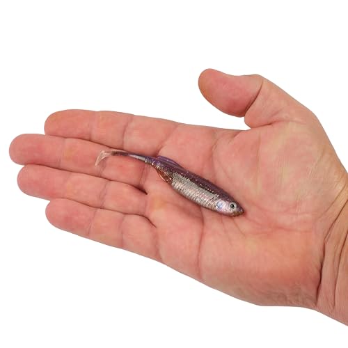 Berkley PowerBait Drip Swimmer Fishing Soft Bait - color: HD Purple Shiner, size: 3"