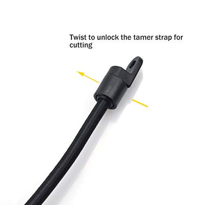 Rod Tamer Deck Mount Rod Straps 2 Pack, 6mm Kayak Boat Fishing Rod Tamer Strap Deck Mount Connector Gunwale Mount Fishing Rod Holders Down Strap (18 inch) - color: Black x 2pack