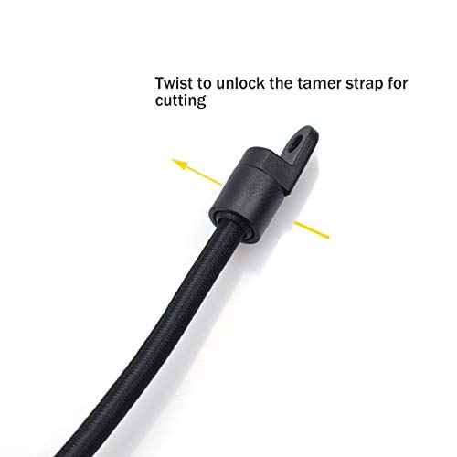 Rod Tamer Deck Mount Rod Straps 2 Pack, 6mm Kayak Boat Fishing Rod Tamer Strap Deck Mount Connector Gunwale Mount Fishing Rod Holders Down Strap (18 inch) - color: Black X 4pack