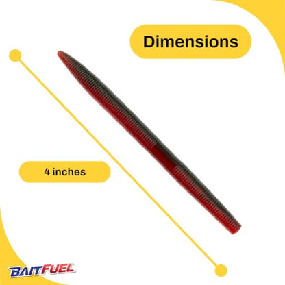 BAITFUEL Ion, 4-Inch - color: Green Pumpkin TX Red