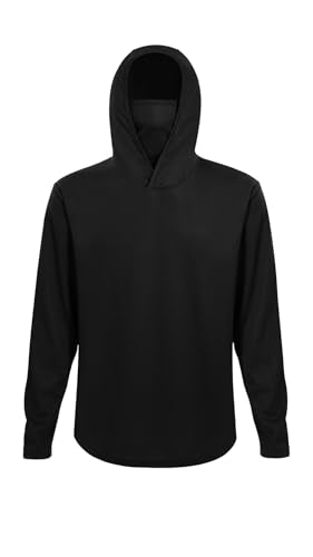 Men Hoodie Long Sleeve Shirts with Face Mask 5 Pack Fishing Workout Sun Protection Quick Dry Tops - color: 5-pack-b, size: XX-Large