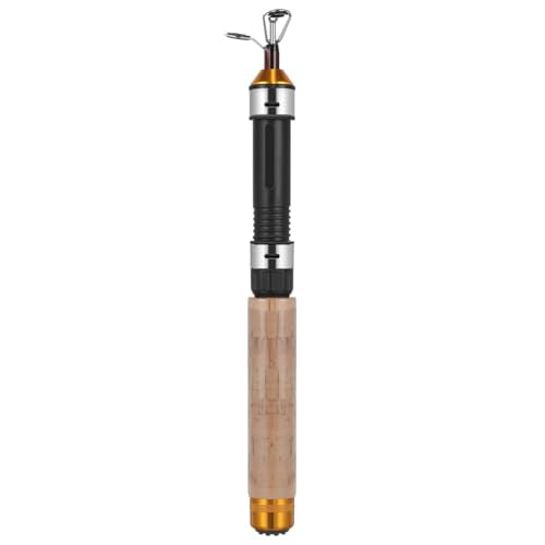 SEWACC Telescopic Mini Ice Fishing Rod Ultra-Light Compact Pocket Fishing Pole 25.59In Winter Tackle Tool with Durable Guides
