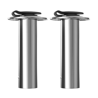 Boat Fishing Rod Holder,2Pcs 15/30/90 Degree Stainless Steel 316 Flush Mount Rod Holders for Fishing Boat,with PVC Cap,Inner Tube and Gasket - color: Black Insert with Cap, size: 90 Degree