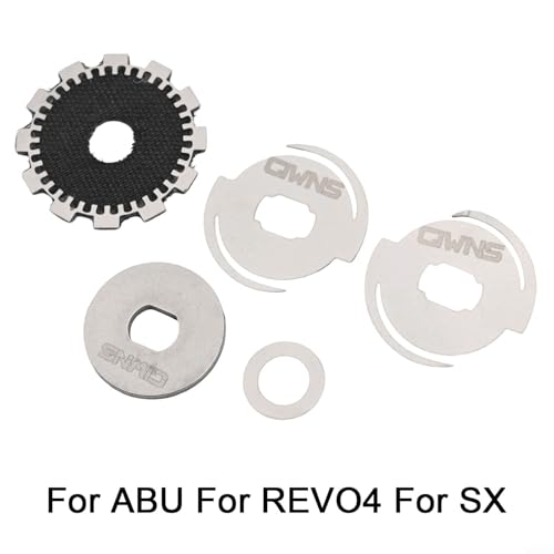 Fishing Baitcasting Reel Drag Clicker Kit Washer for REVO and Right Hand Models, Carbon Fiber Brake Pad Gear Sprocket Repair Parts Set