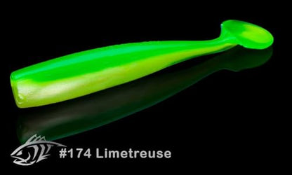 Lunker City Fishing Shaker 3.25" Swimbait Soft Plastic Bass Walleye Lure Saltwater Swimming Tail Action Pike Swim Bait, 7 Per Bag, Made in The USA - color: 174 Limetreuse