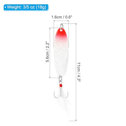 PATIKIL Fishing Spoons, Fishing Lures Casting Spoon Treble Hook Jigs Spinner Baits for Freshwater Saltwater - style: 3/5oz