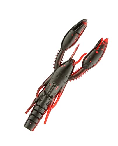 Yamamoto Craws - color: BLACK W/ RED FLAKE (5 PACK), size: 3.75" PSYCHO DAD