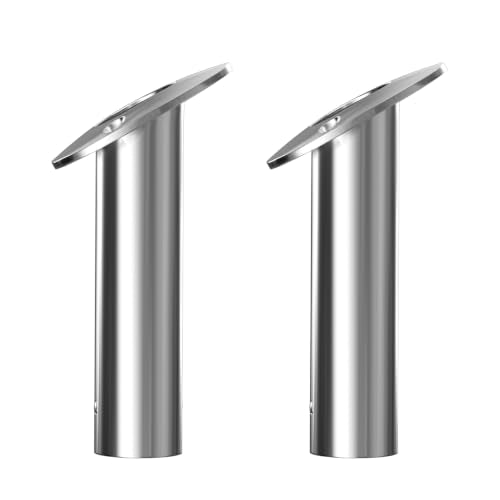 Boat Fishing Rod Holder,2Pcs 15/30/90 Degree Stainless Steel 316 Flush Mount Rod Holders for Fishing Boat,with PVC Cap,Inner Tube and Gasket - color: White Insert, size: 30 Degree