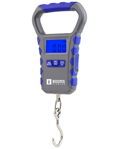 Booms Fishing Digital Fish Scale: USB Charging Fish Weigher 65lb Capacity - Waterproof Luggage Scale, LCD Display, Ergonomic Handle, Potrable Multi-use Fishing Accessories, Gray&Blue, XW50 - size: Only scale