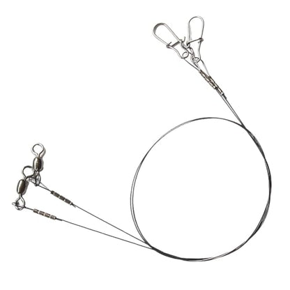 30cm 14kg Titanium Fishing Leader Line, Bite Proof Trace with Rotating Swivel Anti-Tangle Design, Low Friction Coating, Stainless Steel Pins for Predatory Fish, Pike Muskie Saltwater Freshwater