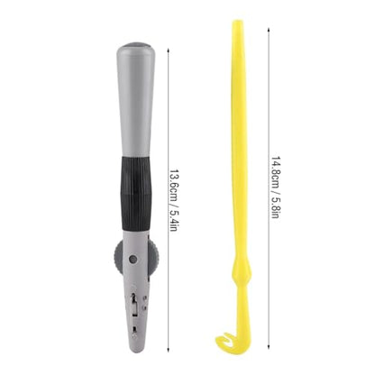 Manual Fishing Knot Tying Tool 2 Pcs – Stainless Steel and ABS Portable Hook Tier for Single Hook Rigging and Line Connecting