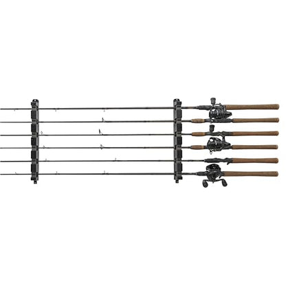 Berkley Horizontal Fishing Rod Rack, Stores 6 Rods, Black, Soft Foam Grip Pads Protect Rod Finishes, Durable Construction, Easy to Mount with Common Tools - style: Horizontal 6 Rod Rack (New Model)