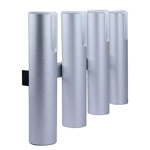 Aluminium Wall-Mounted Fishing Rod Holder for Boat, Garage & Marine - Holds Rods & Poles - color: Large Silver 4 Tubes