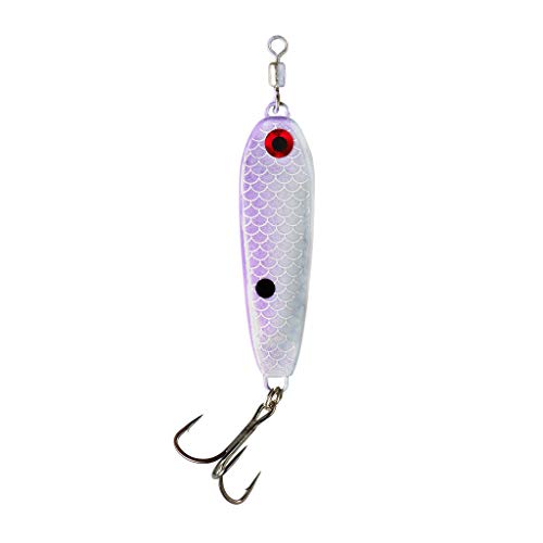 War Eagle Jigging Spoon Fishing Lure with Built-in Swivel and EWG Treble Hook - color: Purple Shad, size: 7/8 oz
