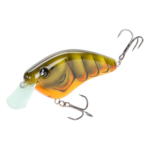 Strike King Hardliner Fishing Lure, Flat Sided Crankbait, Circuit Board Lip, Extra Tight Wobble, Size 4 Treble Hooks - color: Green Gourd