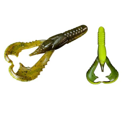Lunker City Fishing Karate Craw 3" or 4" Soft Plastic Crawfish Bass Lure Open Claws Bait, 7 Per Bag, Made in The USA - color: #282 Big Fish, size: 4"