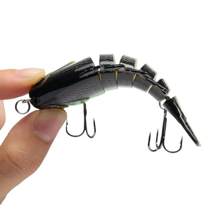 BASSDASH SwimPanfish Multi Jointed Panfish Bluegill Swimbaits Hard Topwater Bass Lures Fishing Lure Crank Saltwater 3.5in/0.85oz - color: Fluorescent White Shad
