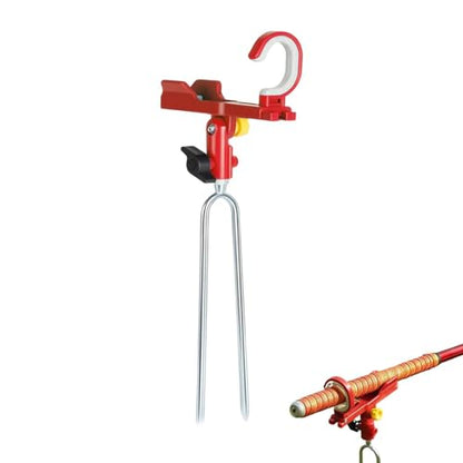 Fishing Rod Holder, Adjustable R-od Angle Support, 13.7x37cm, Rod Rack Spike, Ground Fishing Stand, Sturdy Rust Resistant Frame, for Shore, Beach, Dock, Kayak, Pontoon, and Surf F-ishing - color: Red