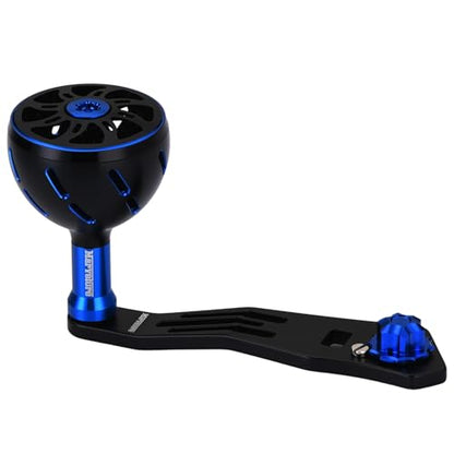 Power Handle 2.95'' (75 mm) Compatible for Shimano Curado Tranx, Daiwa Lexa, Penn Fathom Squall Low Profile, Okuma Komodo, Quantum Accurist Baitcasting Reels - color: Black Blue, size: 8x5 mm (Elite)