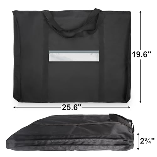JJRING Dacron Light Weight Art Portfolio Bag, 19.6'' x 25.6'' for 18'' by 24'', Black Carrying Storage Case for Poster, Sketching, and Drawing - size: 18''*24''