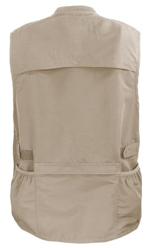 Edgetec Outdoor Utility Vest, Fishing, Hunting, Tactical Ripstop - color: Khaki, size: 4X-Large