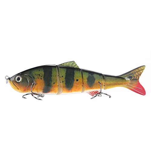 10in Multi Jointed Swimbait Fishing Lures Bait,4 Segment Big Giant Sinking Fishing Bass Lures,Crankbaits Swimbaits with Treble Hook - color: 10in,4.76oz-Color B