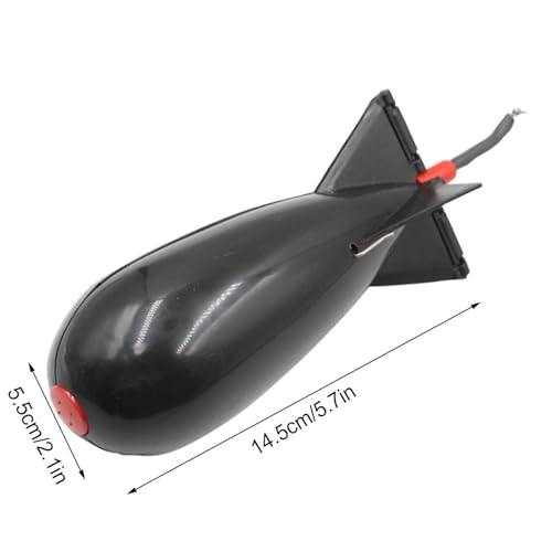 Rocket Bait Feeder - Lightweight Fishing Bait Feeder, Carp Fishing Feeder with Rocket Shape | Carp Fishing Tackle, Fishing Lure, Fishing Bait Cage Float Thrower Suitable for Swimbait Swimming Lures - color: Black