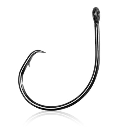 Dr.Fish 30 Pack in-line Circle Hooks 1X Strong Freshwater&Saltwater Fishing Hooks Non-Offset Wide Gap Light Wire Bass, Catfish, Striper - size: #1-30 Pack