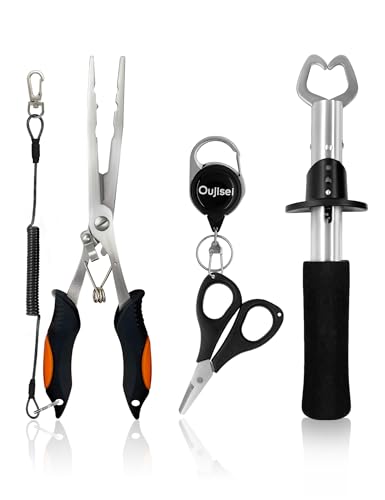 Fishing Gear Fishing Plier for Saltwater/Freshwater Stainless Steel Fishing Tool Kit for Men/Angler/Fisherman/Dad/Grandpa
