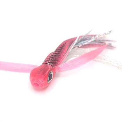 Saltwater Big Game Fishing Lure, for Offshore trolling (FlyBoy) - color: Pink Tiger Sparkle