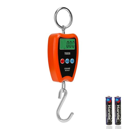 Digital Crane Scale 300kg/660lbs 200kg/440lbs with LED Handheld Mini Hanging Scale for Garage Farm Hunting Fishing Etc(200kg/Plastic Shell/Orange) - color: 200kg/Plastic Shell/Orange