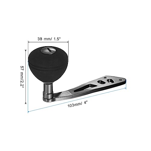PATIKIL Baitcasting Power Handle, Metal Fishing Reel Handle EVA Knob Grip Replacement Parts for Rocker Arm Accessories - color: Silver