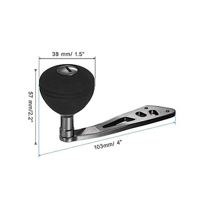 PATIKIL Baitcasting Power Handle, Metal Fishing Reel Handle EVA Knob Grip Replacement Parts for Rocker Arm Accessories - color: Silver