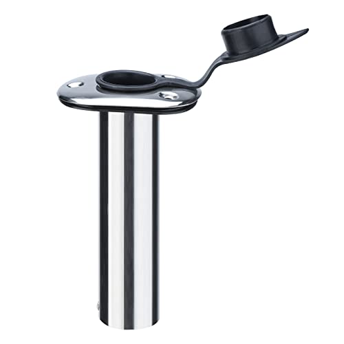 NovelBee 4pcs Boat Fishing Rod Holders,Stainless Steel Fishing Rod Rack Flush Mount withCap,Liner,Gasket (90 Degree Rod Holder)